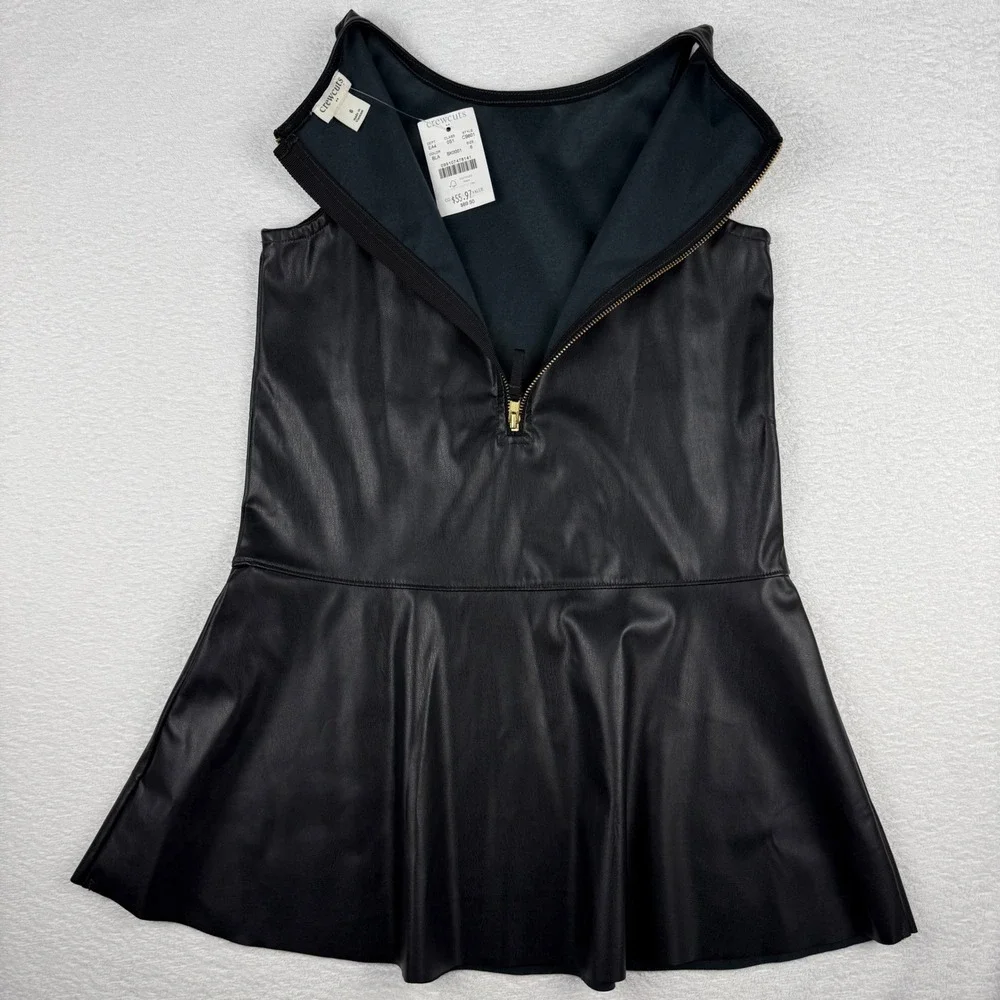 Crewcuts Faux Leather Dress Girls 6 Black Edgy Chic Vegan Drop Waist Soft NWT - Picture 5 of 7